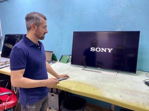 результат ремонта телевизора Sony в сервисном центре Iceberg Алматы